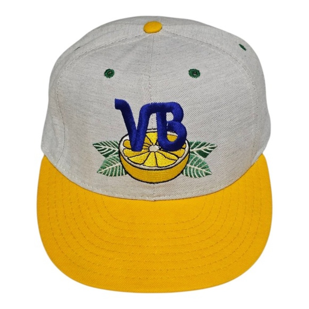 Vintage Vero Beach Dodgers Pro Line Fitted Hat Sz 7.5 Baseball Two Tone‎ Yellow